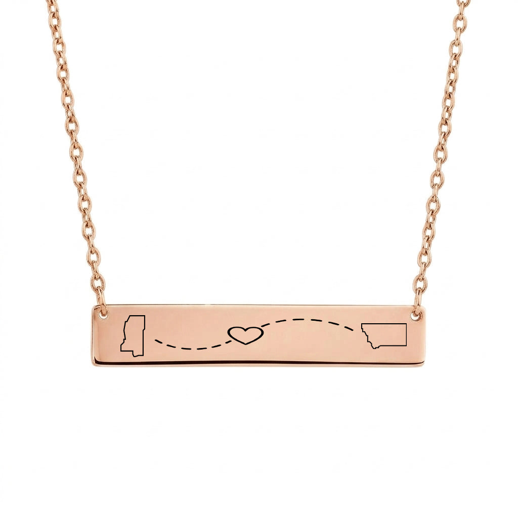 Long Distance Bar Necklace