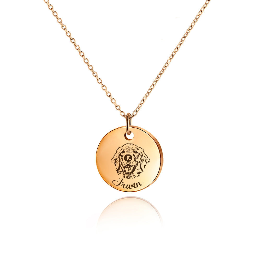 Round Pet Portrait Necklace – Anavia Jewelry & Gift