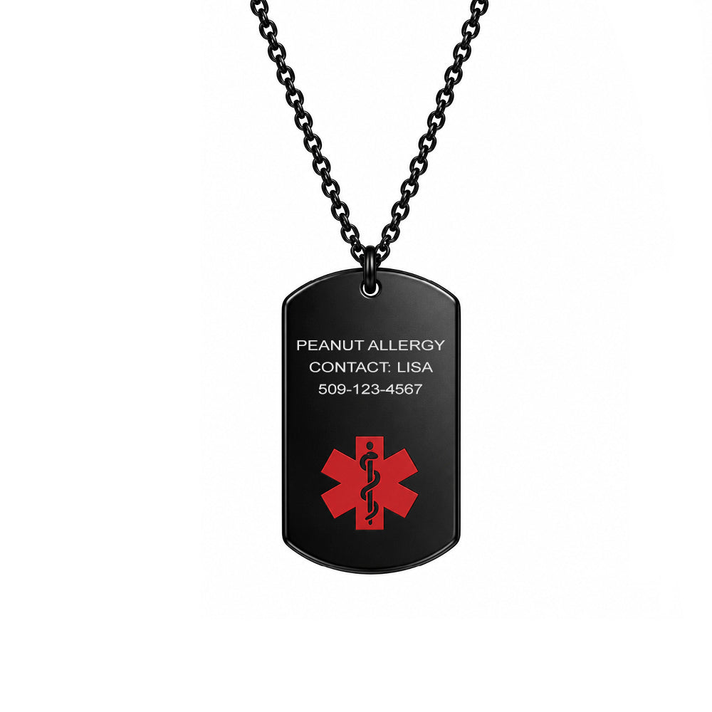 Medical Alert ID Dog Tag Necklace