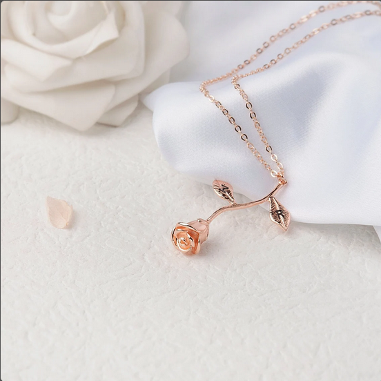 To My Beautiful Mom Rose Necklace Jewelry and Card Set