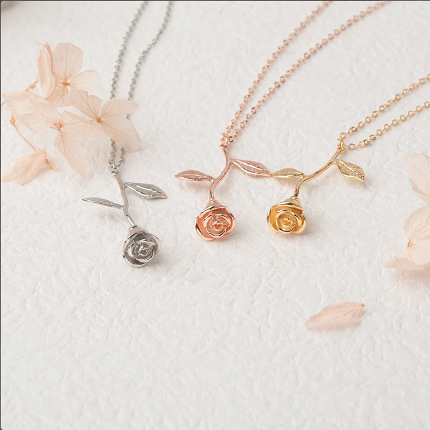 To My Beautiful Mom Rose Necklace Jewelry and Card Set