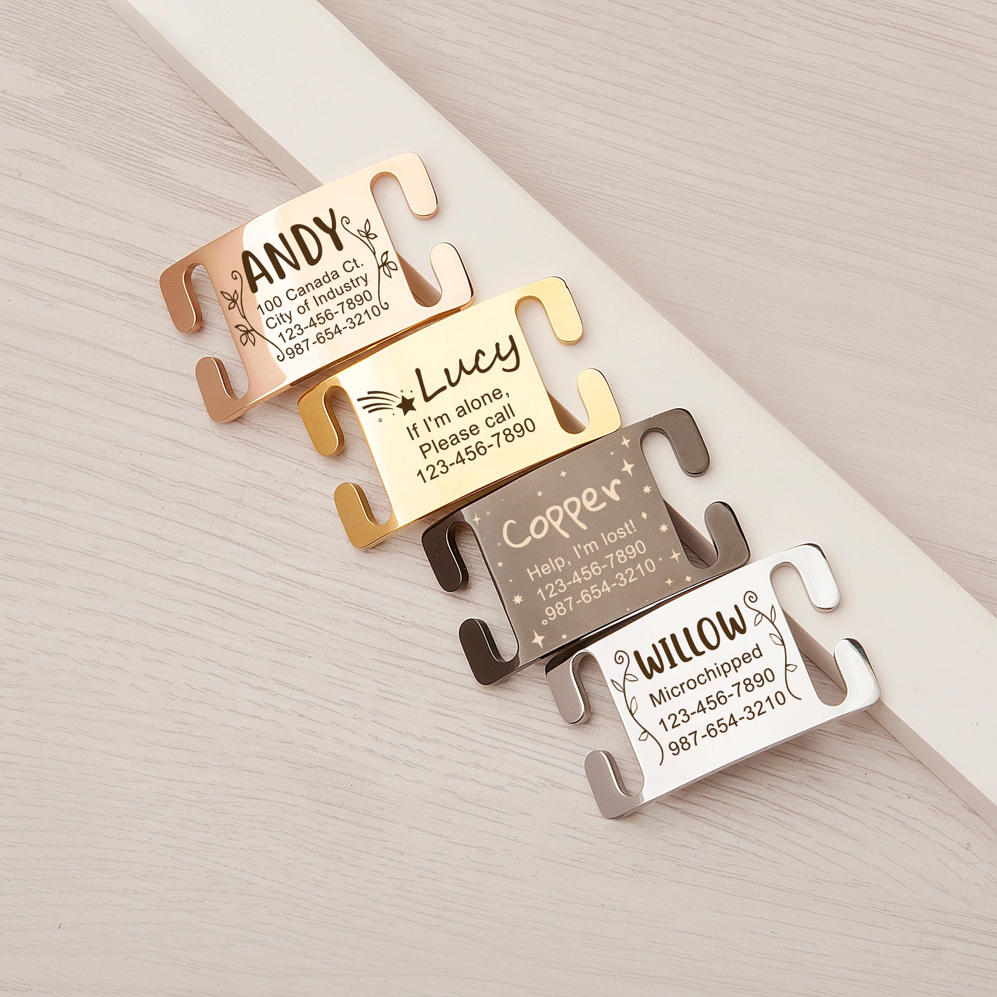 Slide-On Pet ID Tag with Designs