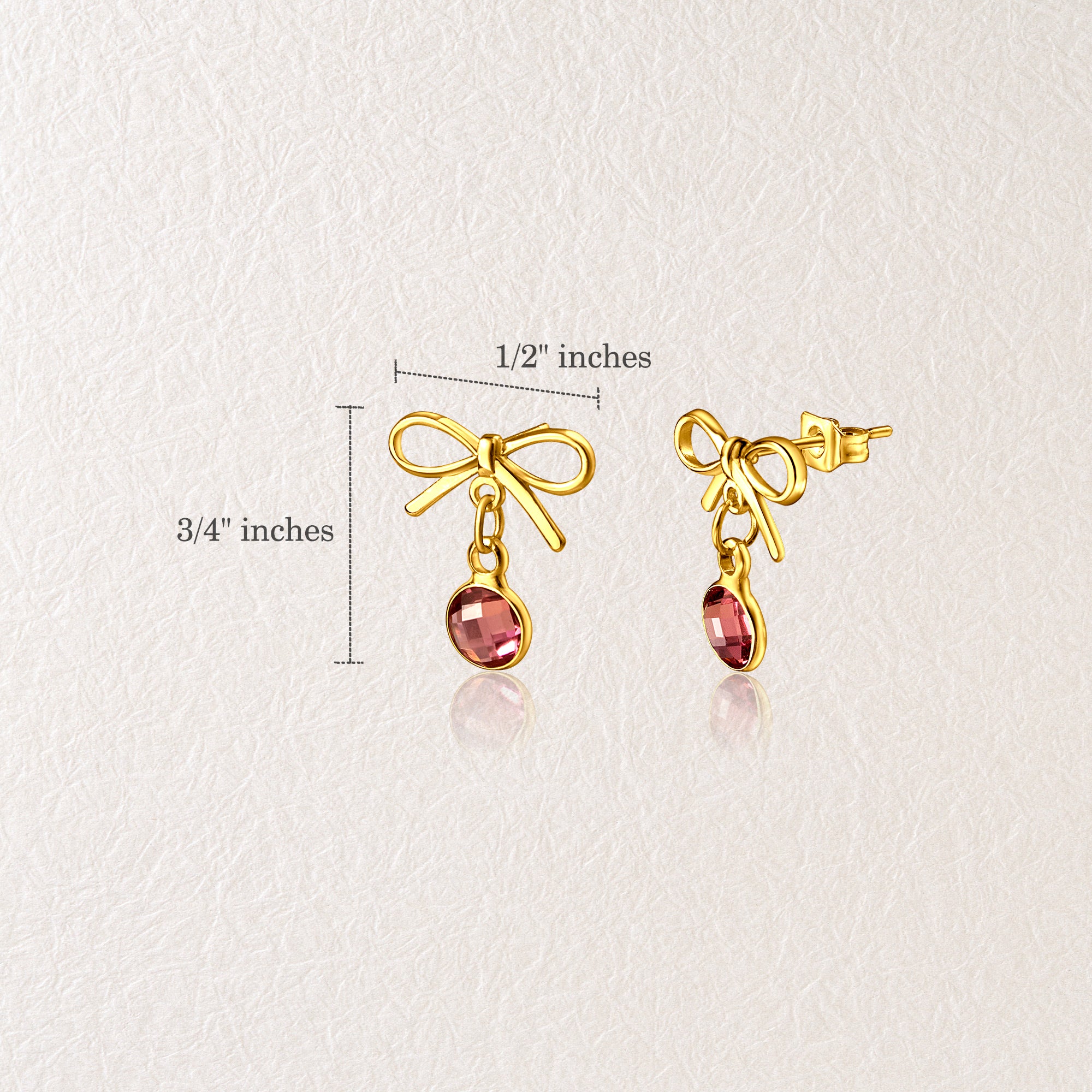 Birthstone Bow Earring