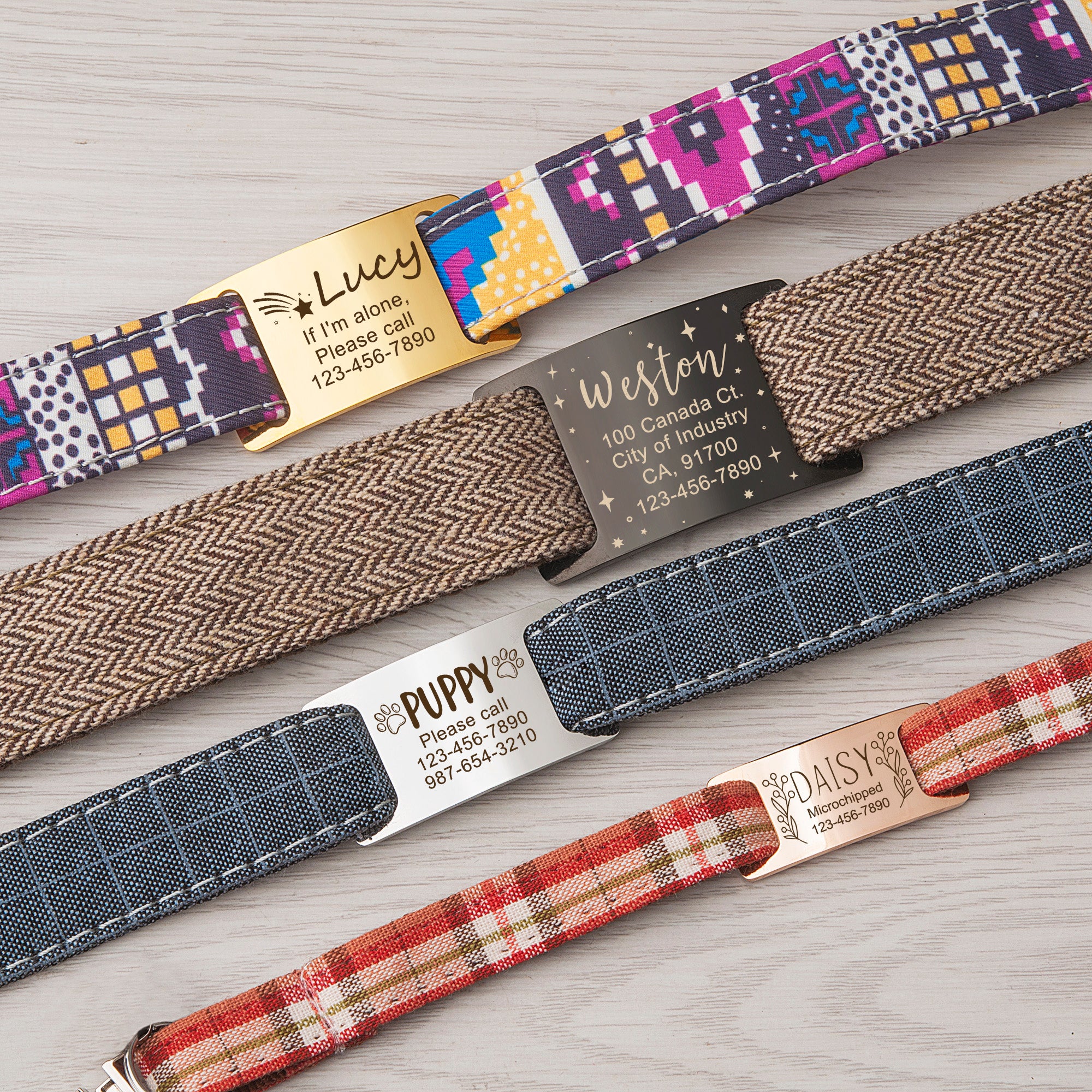 Slide-On Pet ID Tag with Designs