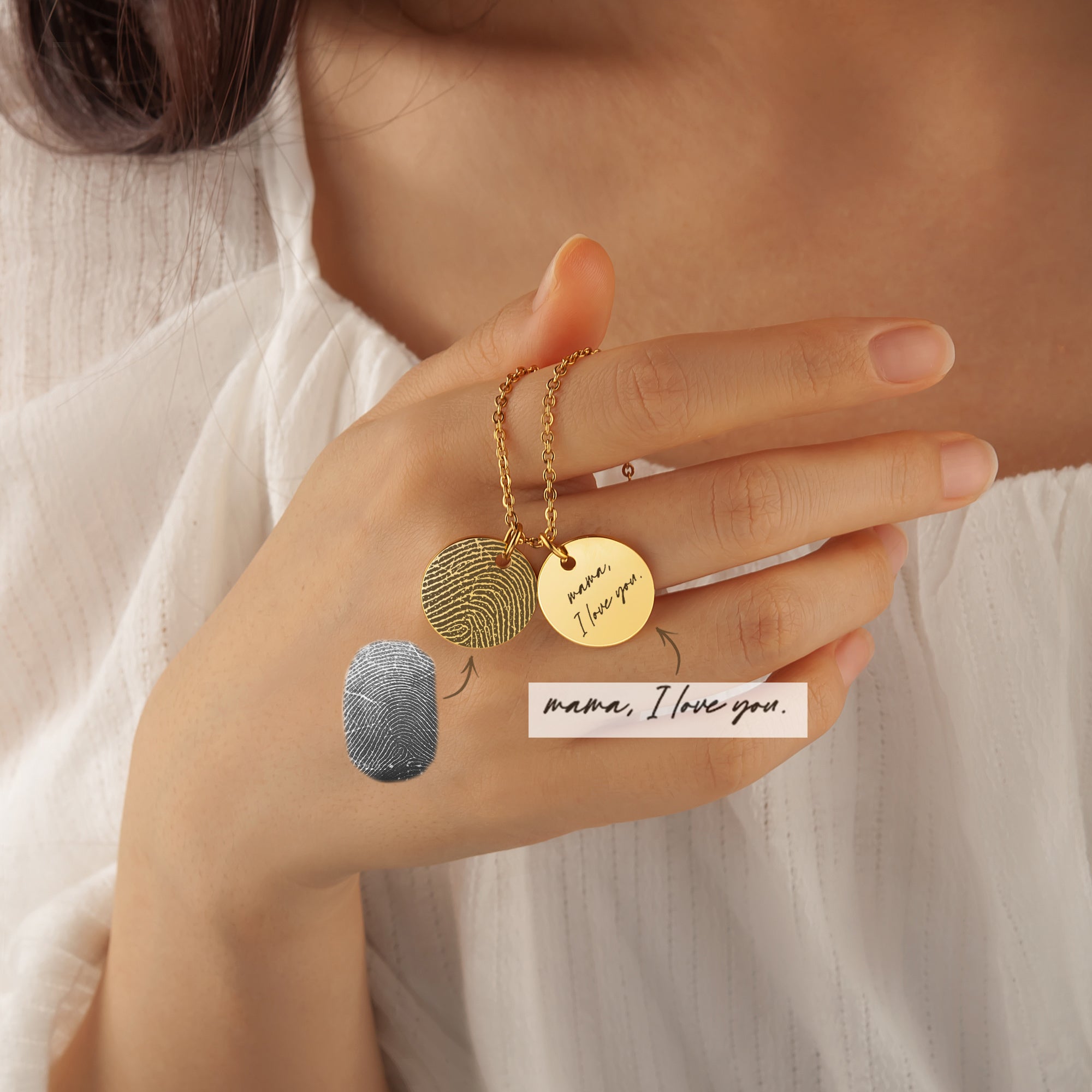 Personalized Actual Fingerprint Stainless Steel Charm Bracelet