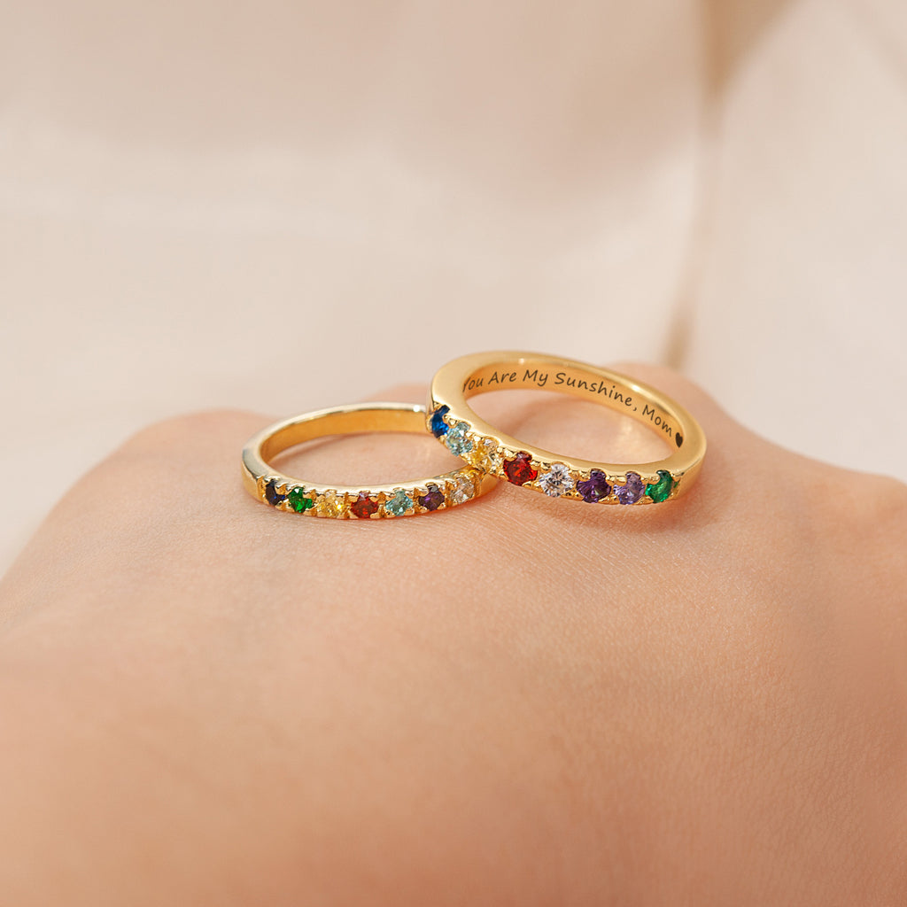 Personalized 925 Sterling Silver Birthstone Ring