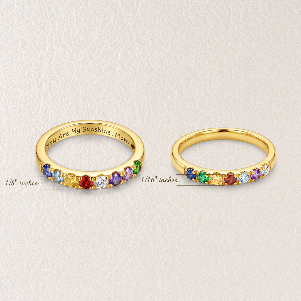 Personalized 925 Sterling Silver Birthstone Ring