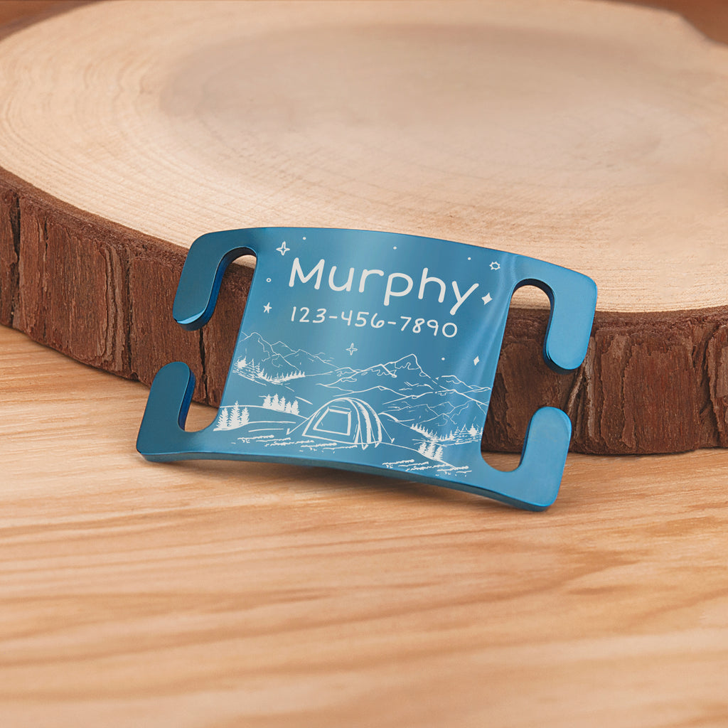 Outdoor Camping Slide On Pet ID Tag for Pets