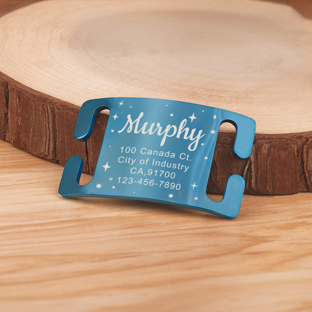 Slide-On Pet ID Tag with Designs