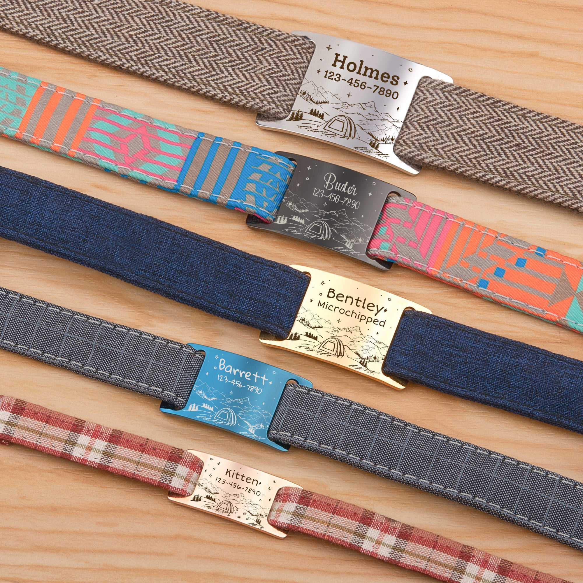 Outdoor Camping Slide On Pet ID Tag for Pets