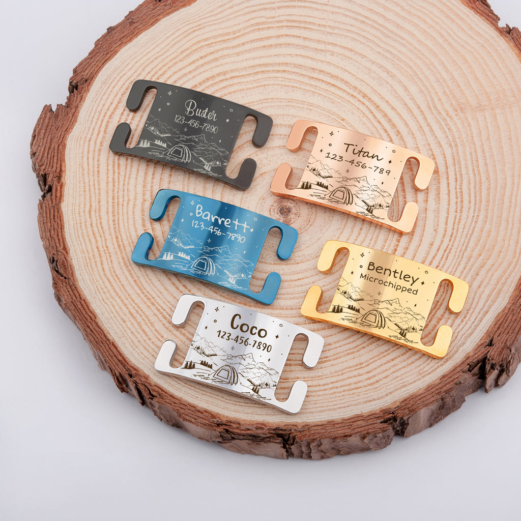 Outdoor Camping Slide On Pet ID Tag for Pets
