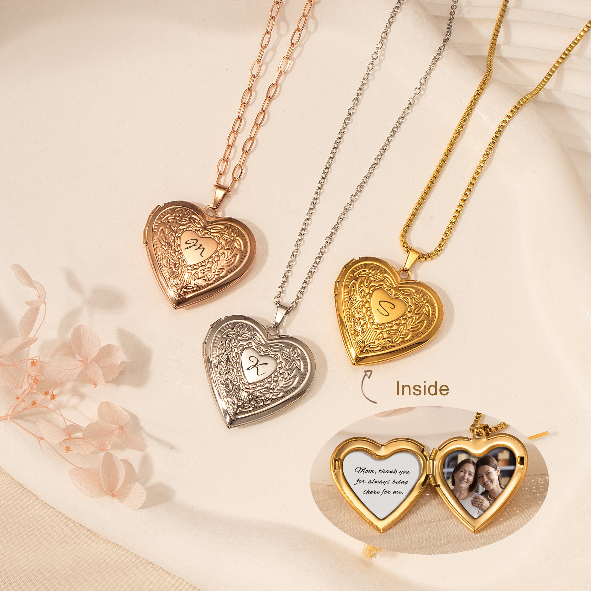 Raise Heart Photo Heart Locket Necklace
