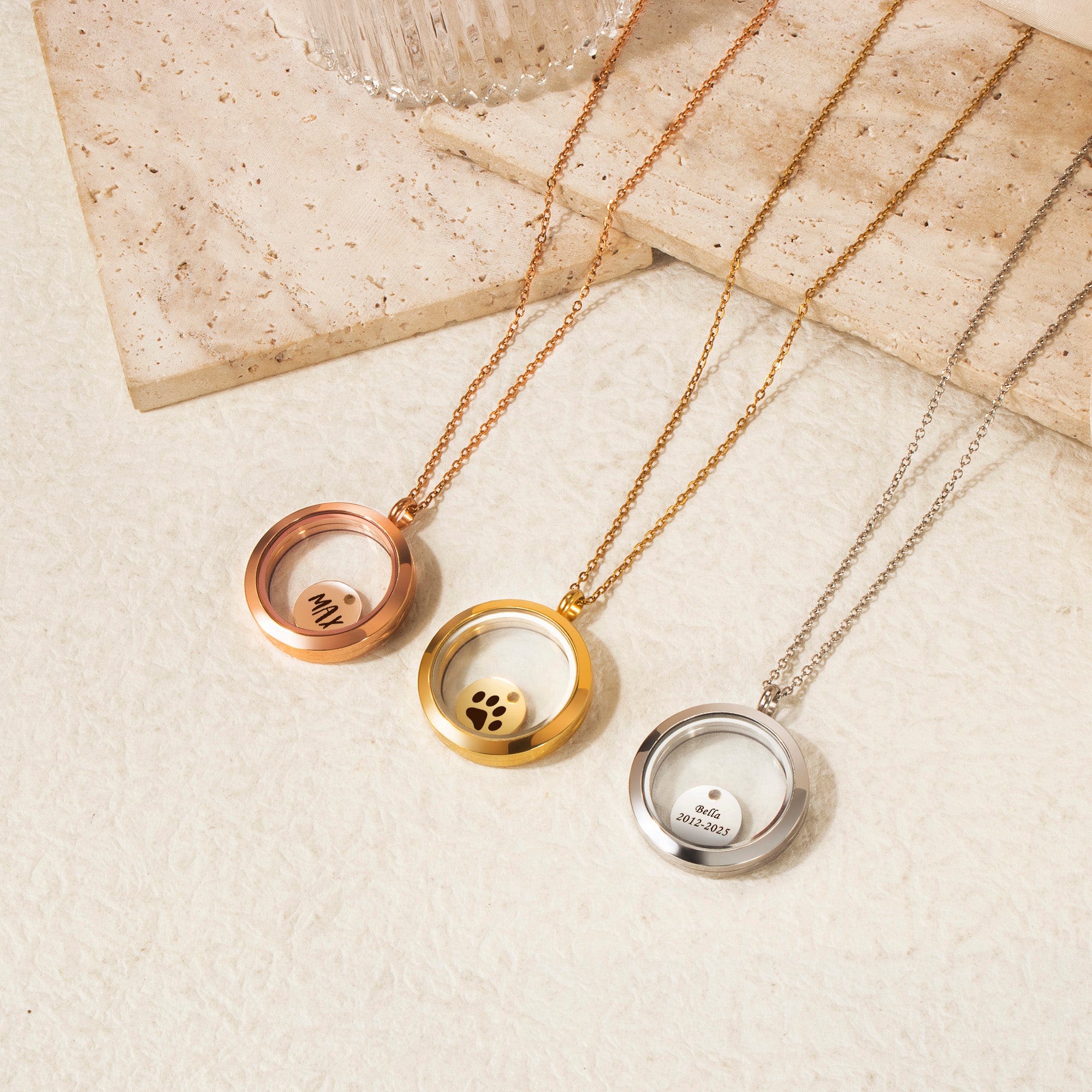 Personalized Charm Locket Pet Memorial Necklace