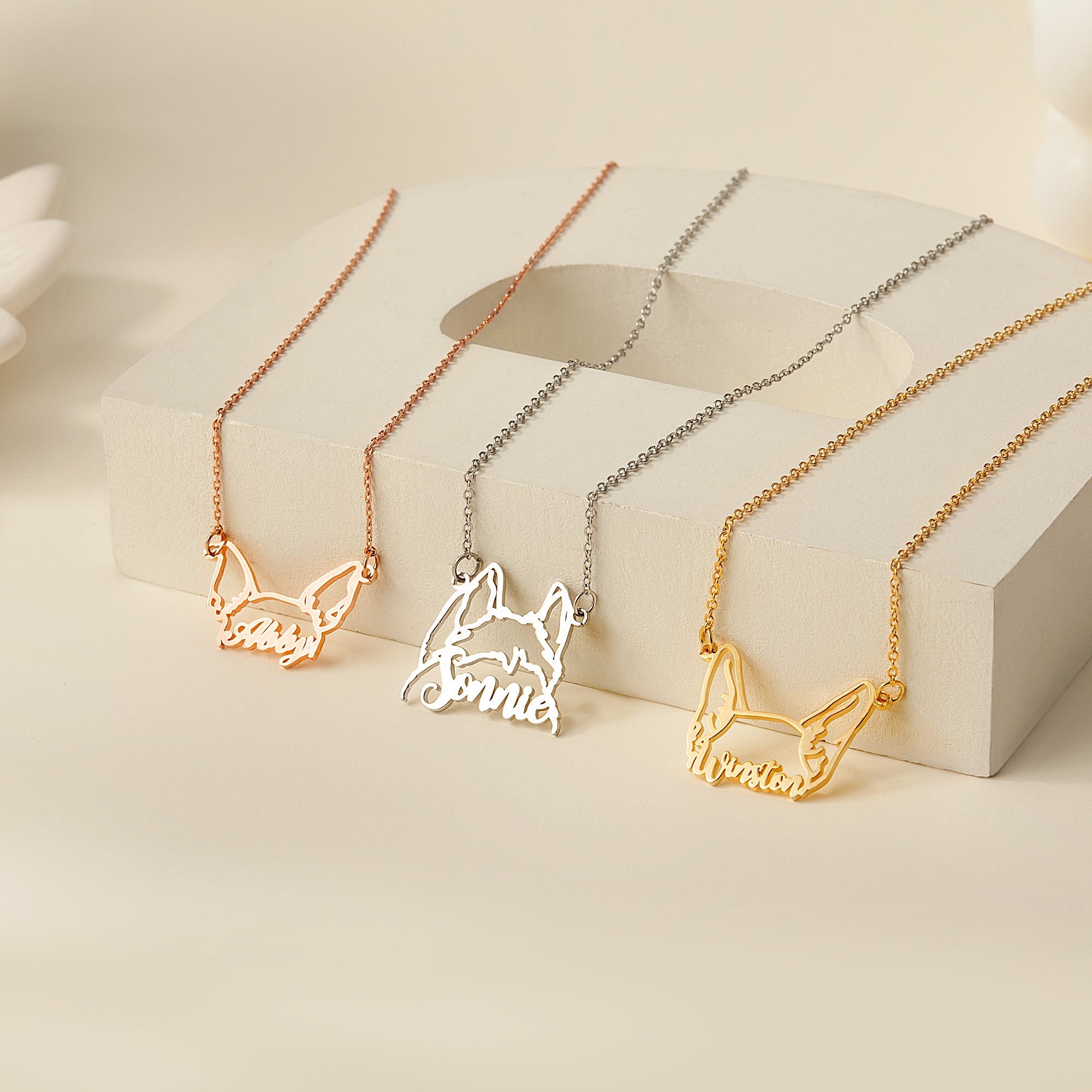 Personalized Pet Ears Name Necklace