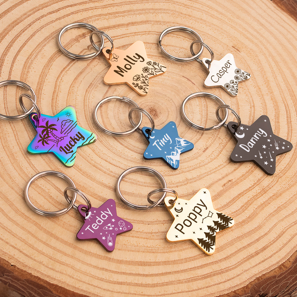 Personalized Star Stainless Steel Pet ID Tag