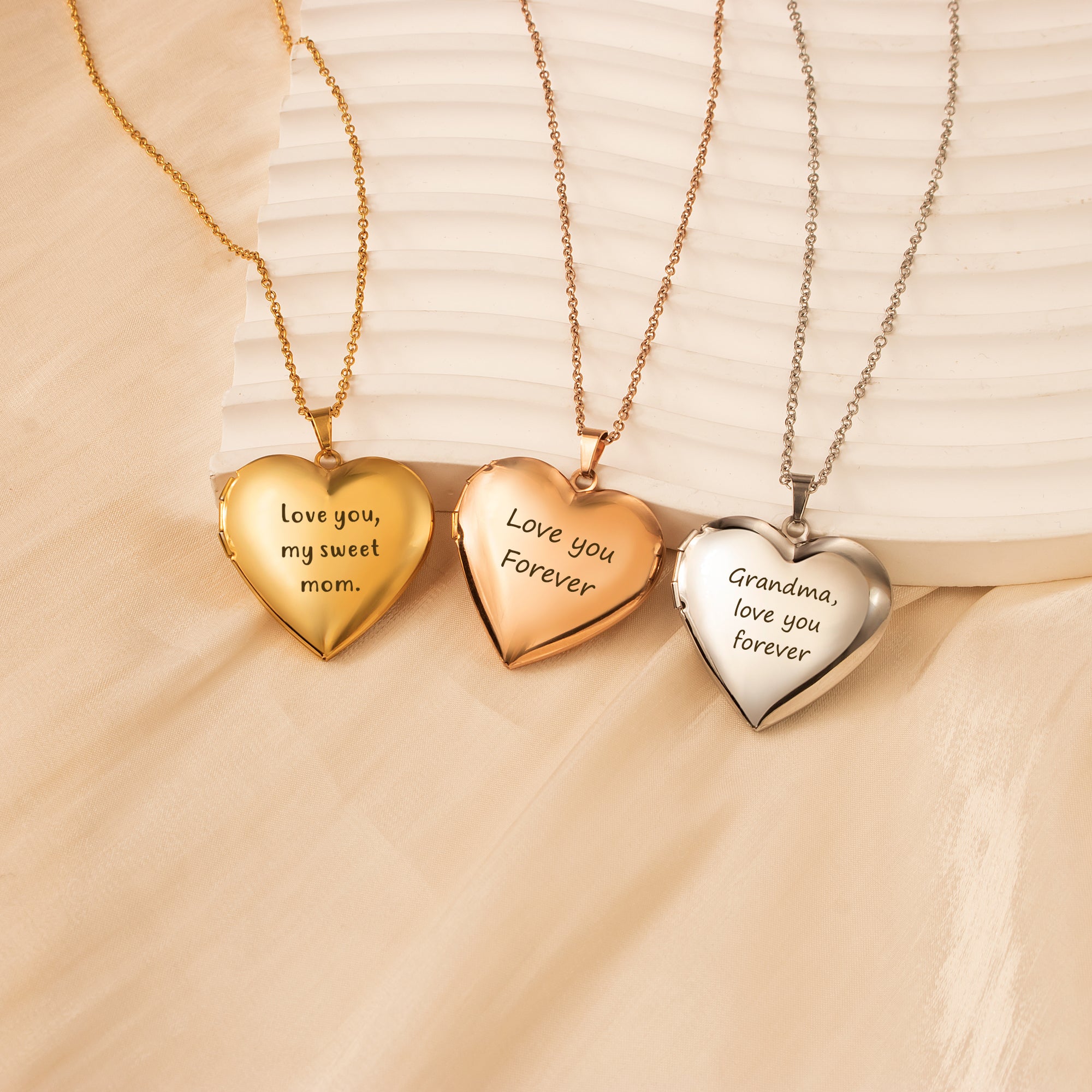 Personalized Heart Photo Locket Necklace