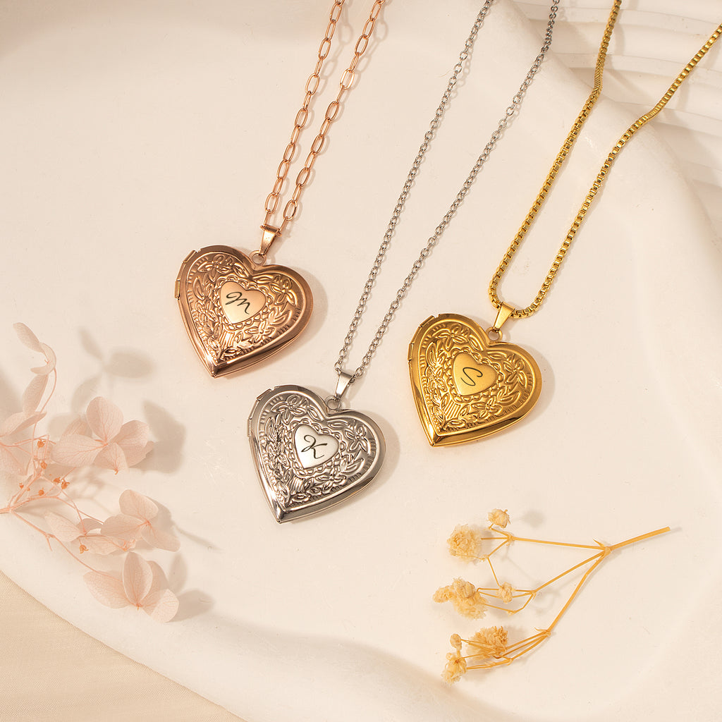 Raise Heart Photo Heart Locket Necklace