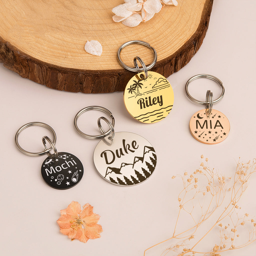 Personalized Round Stainless Steel Pet ID Tag