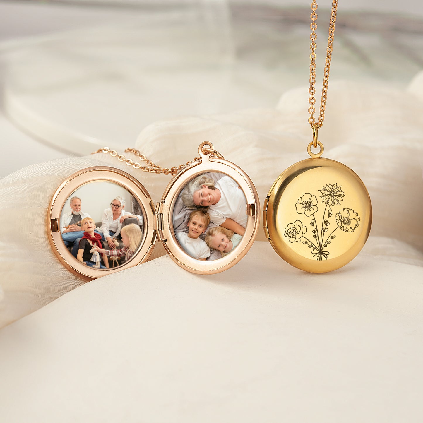 Build Your Own Bouquet Photo Locket Necklace