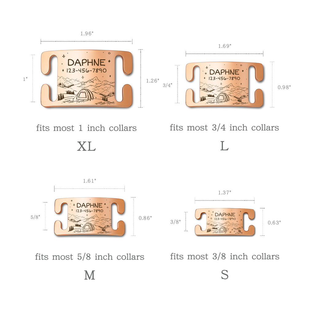 Outdoor Camping Slide On Pet ID Tag for Pets