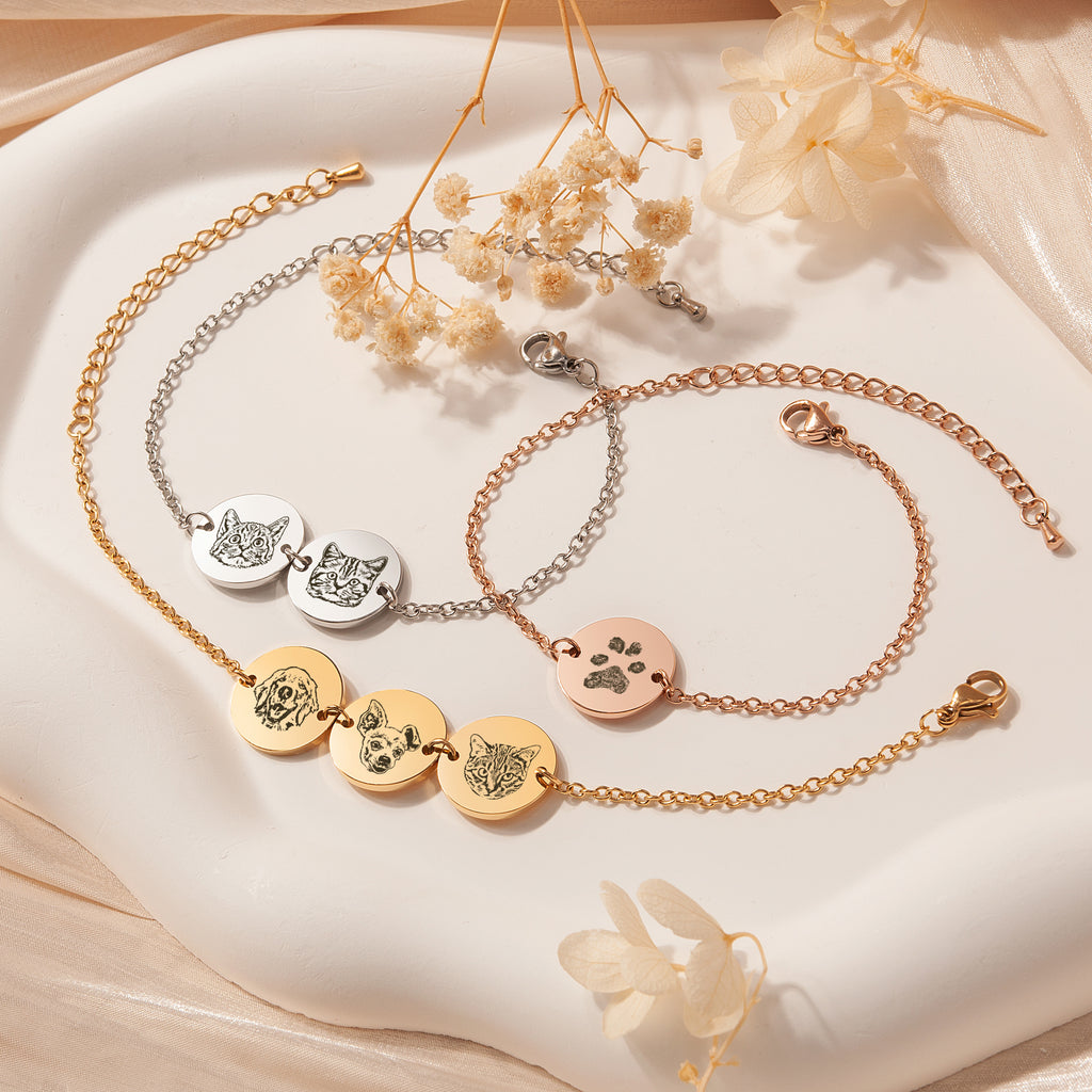 Personalized Pet Portrait Charm Bracelet