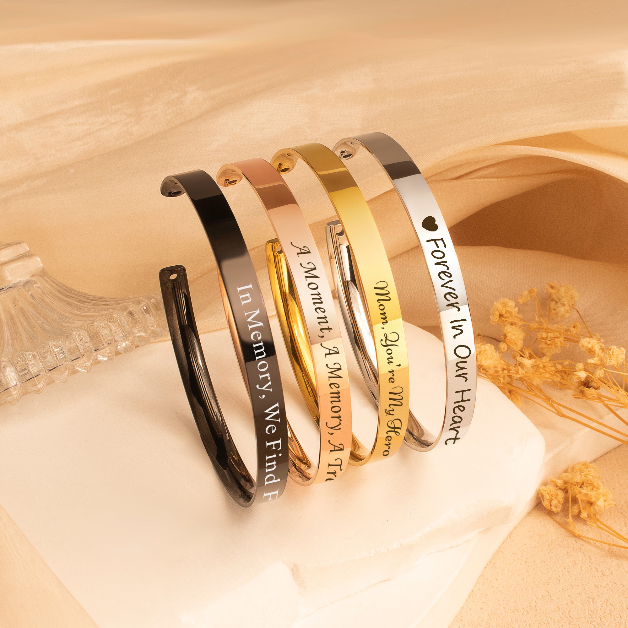 Custom Memorial Cuff Bangle – Remembrance Keepsake