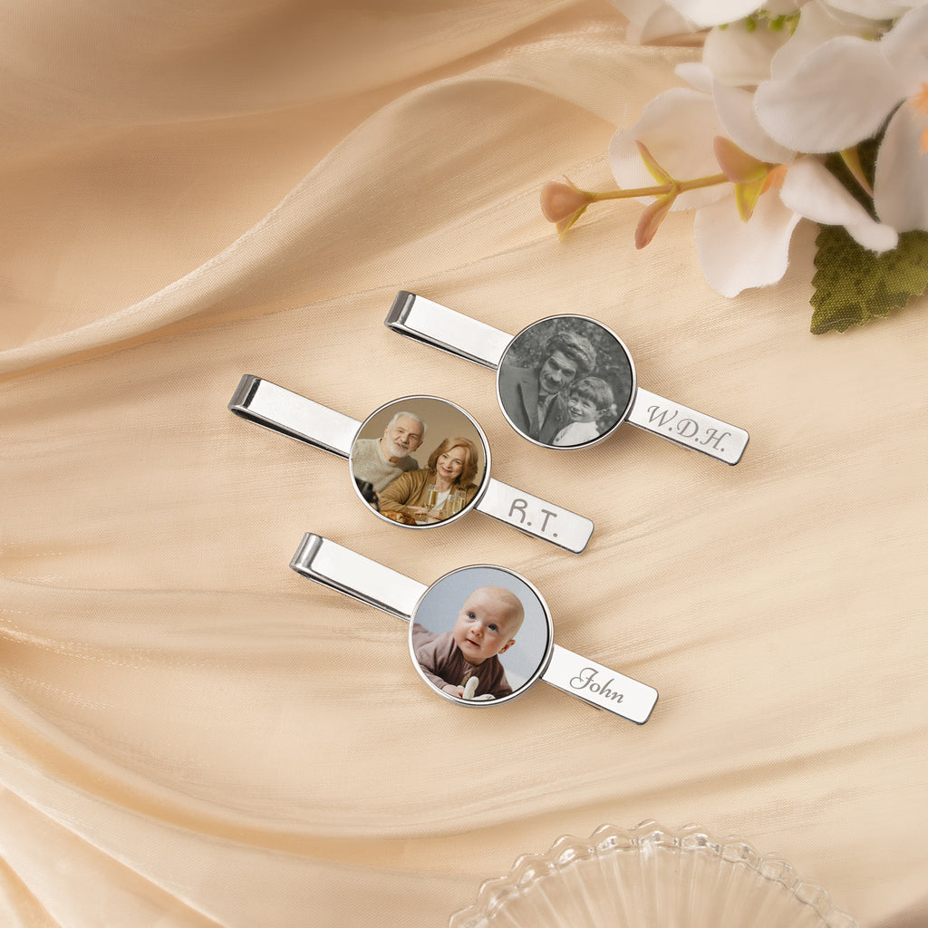 Custom Wedding Photo Tie Clip