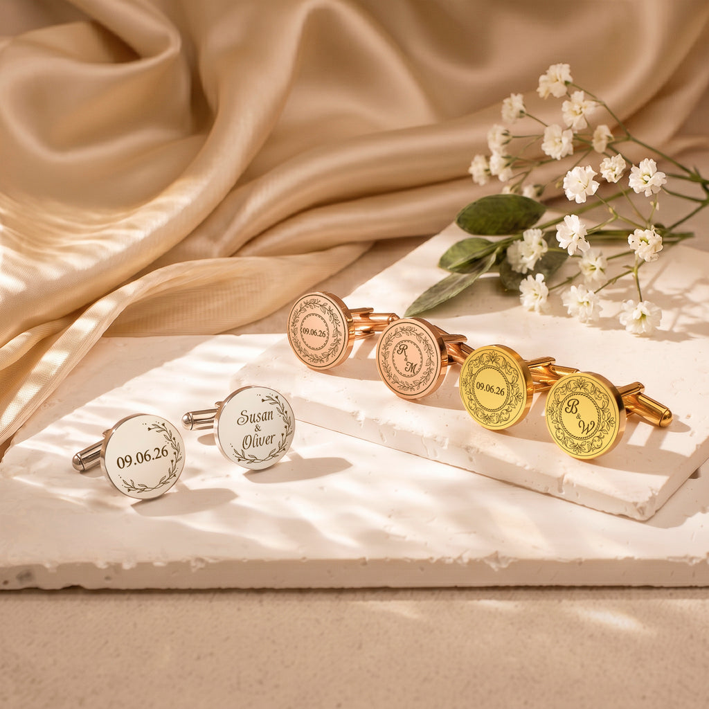Custom Engraved Wedding Cufflinks