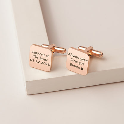 Custom Engraving Wedding Square Cuff Links