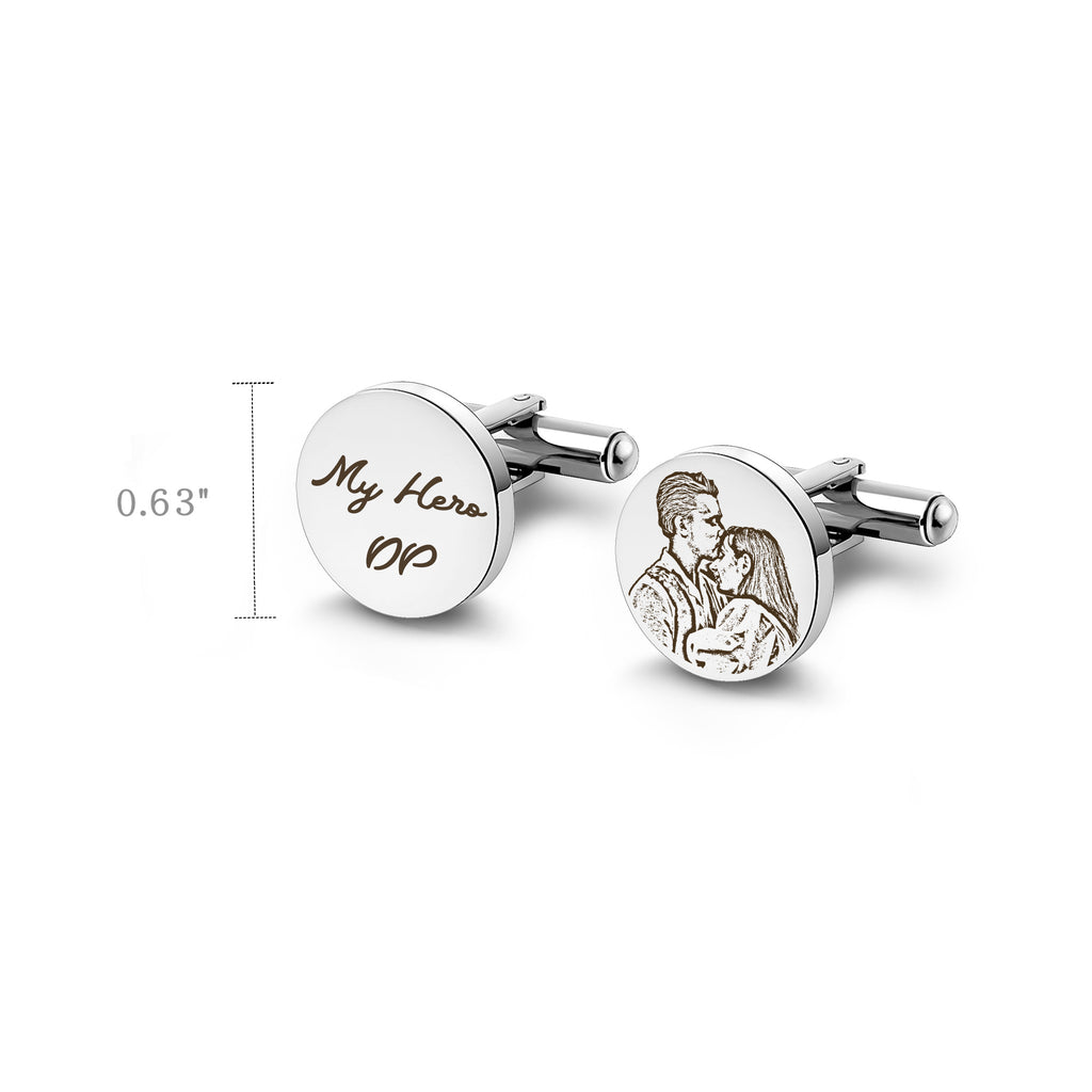 Round Photo Cuff Links