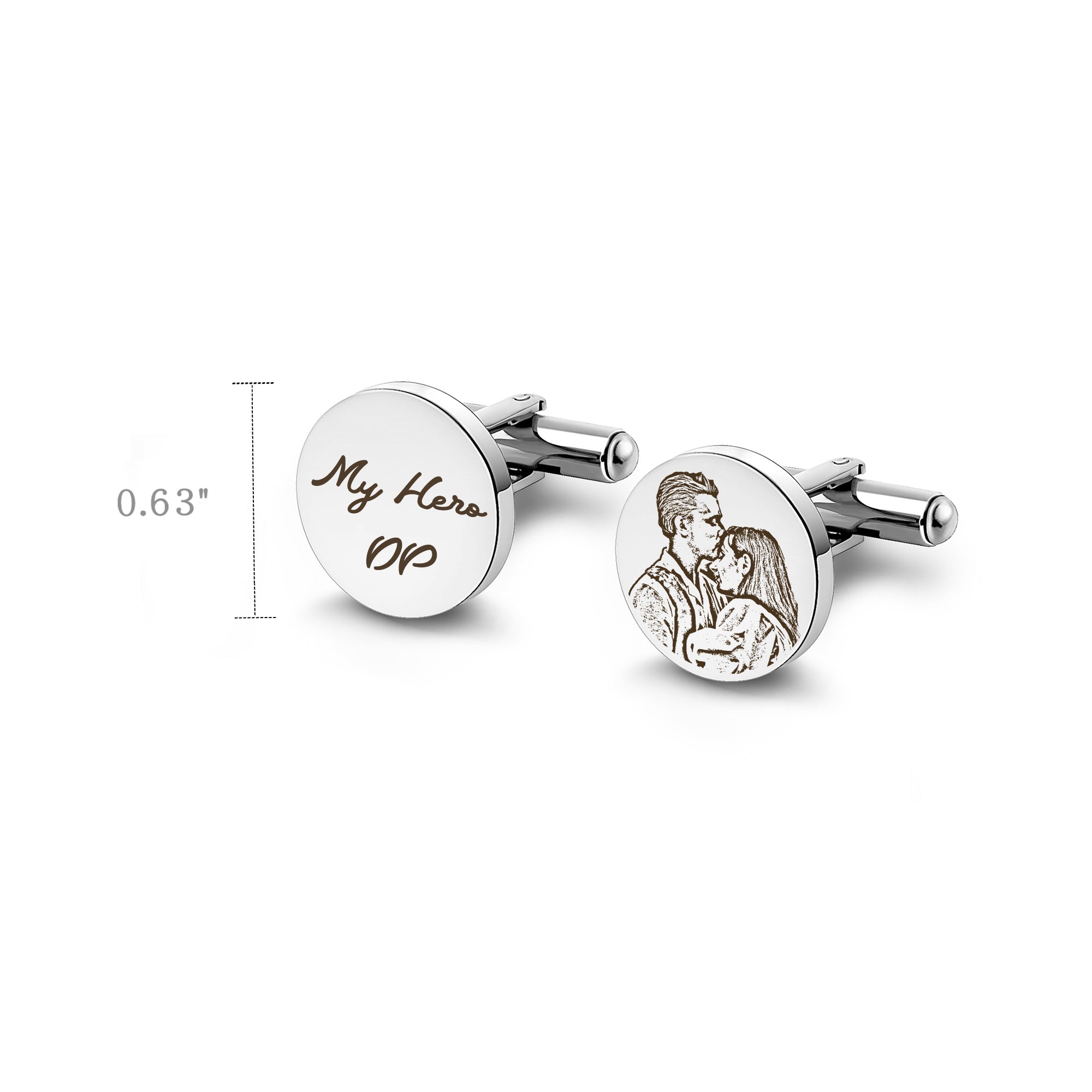 Round Photo Cuff Links