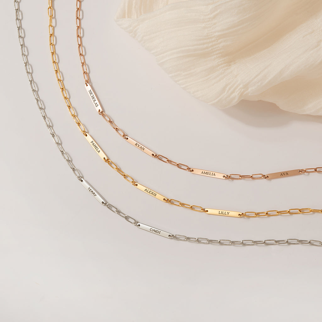 Custom Women's Paper Clip Stainless Steel Chain Necklace