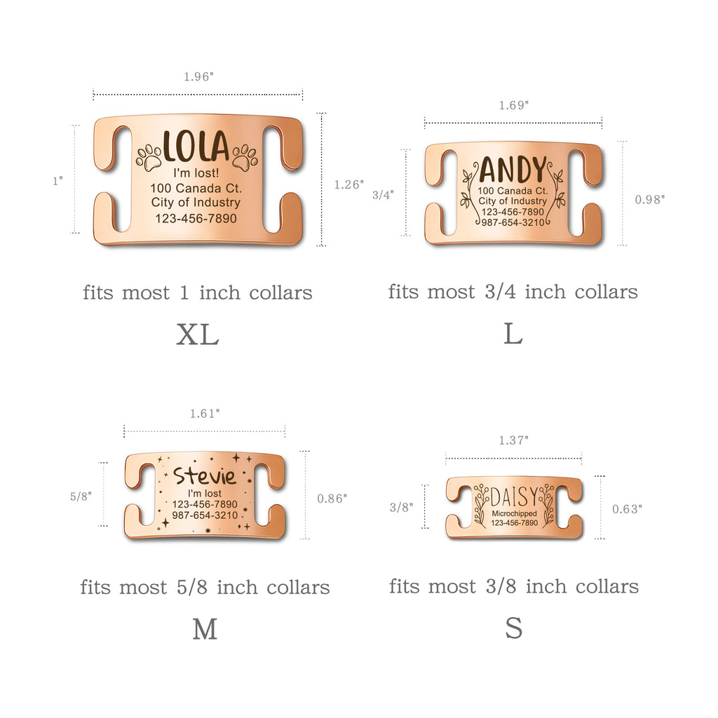 Slide-On Pet ID Tag with Designs