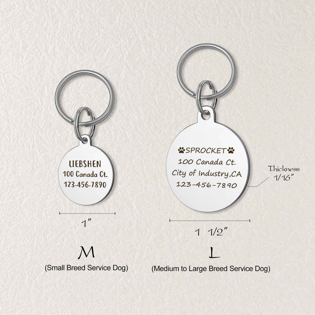 Service Dog Medical Alert Pet ID Dog Tag