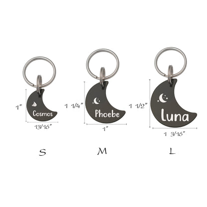 Personalized Moon Shaped Pet ID Dog Tag for Pets