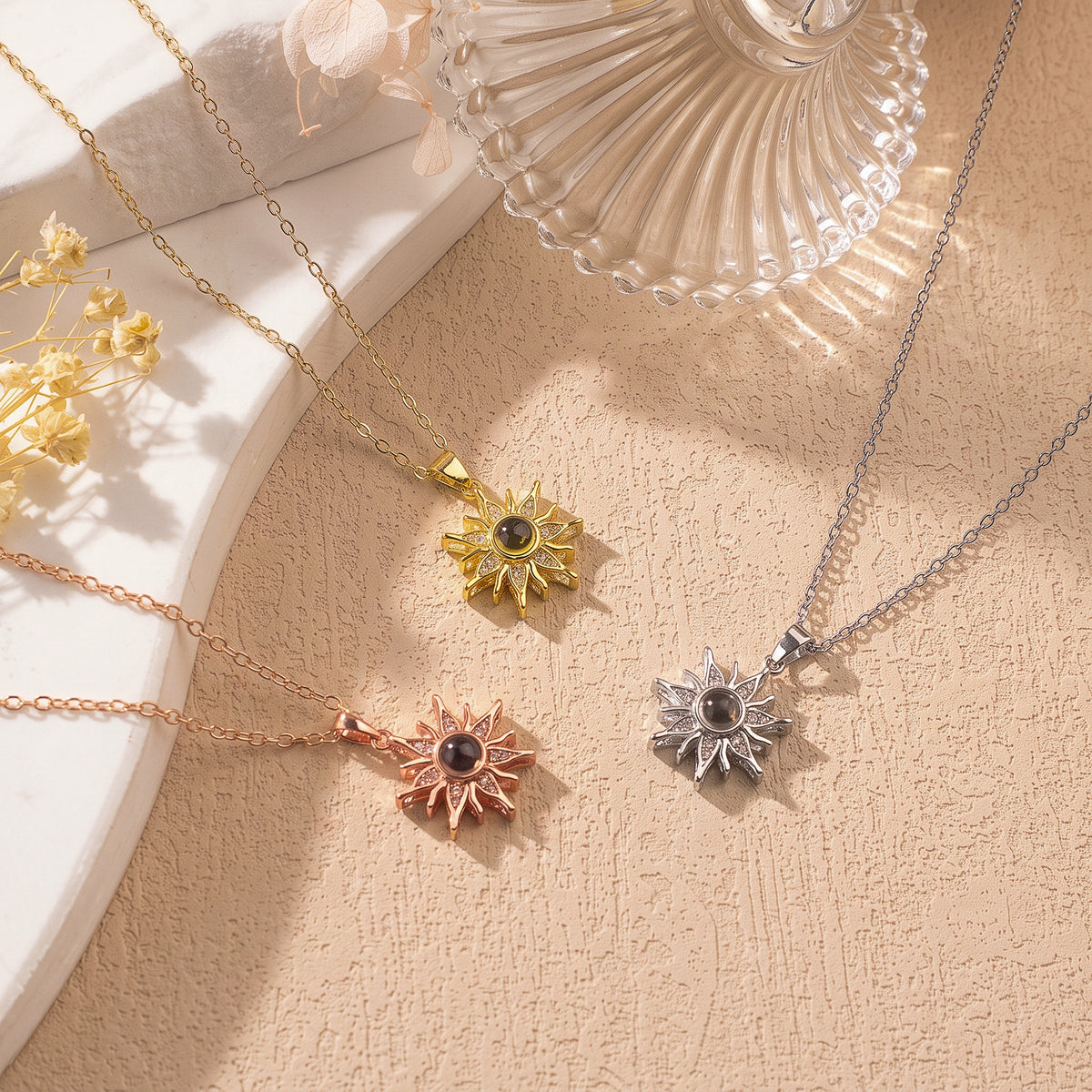 Sunflower Photo Projection Necklace