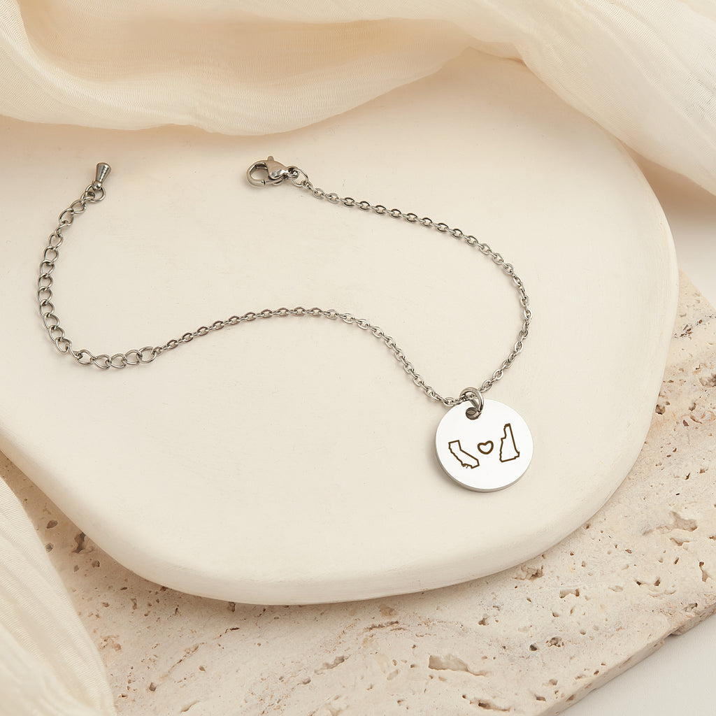 Long Distance State Charm Bracelet