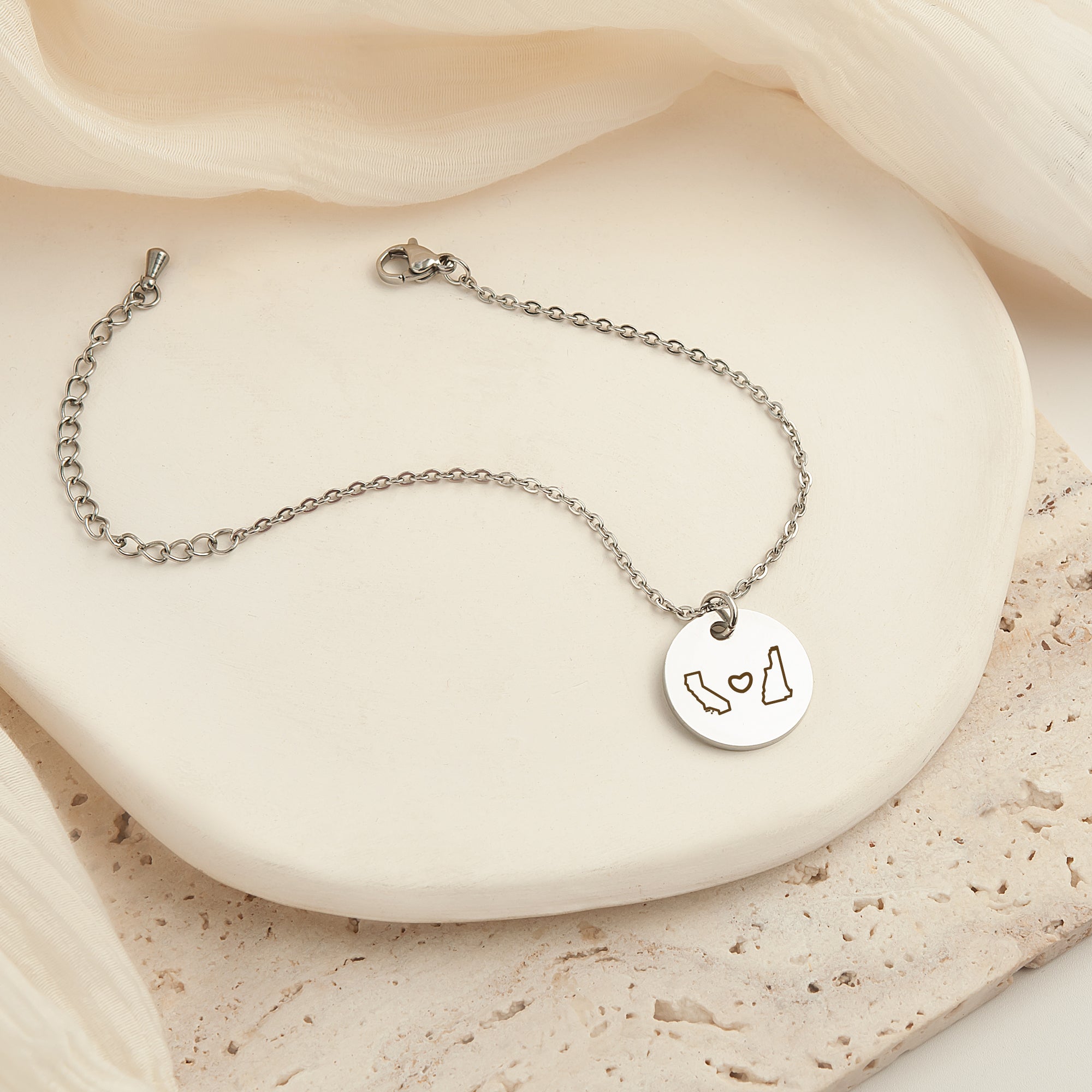 Long Distance State Charm Bracelet