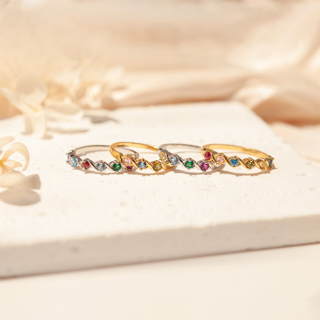 XOXO Birthstone Ring