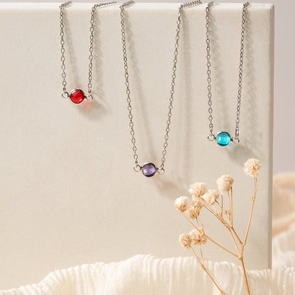 Birthstone Connector Charm Necklace