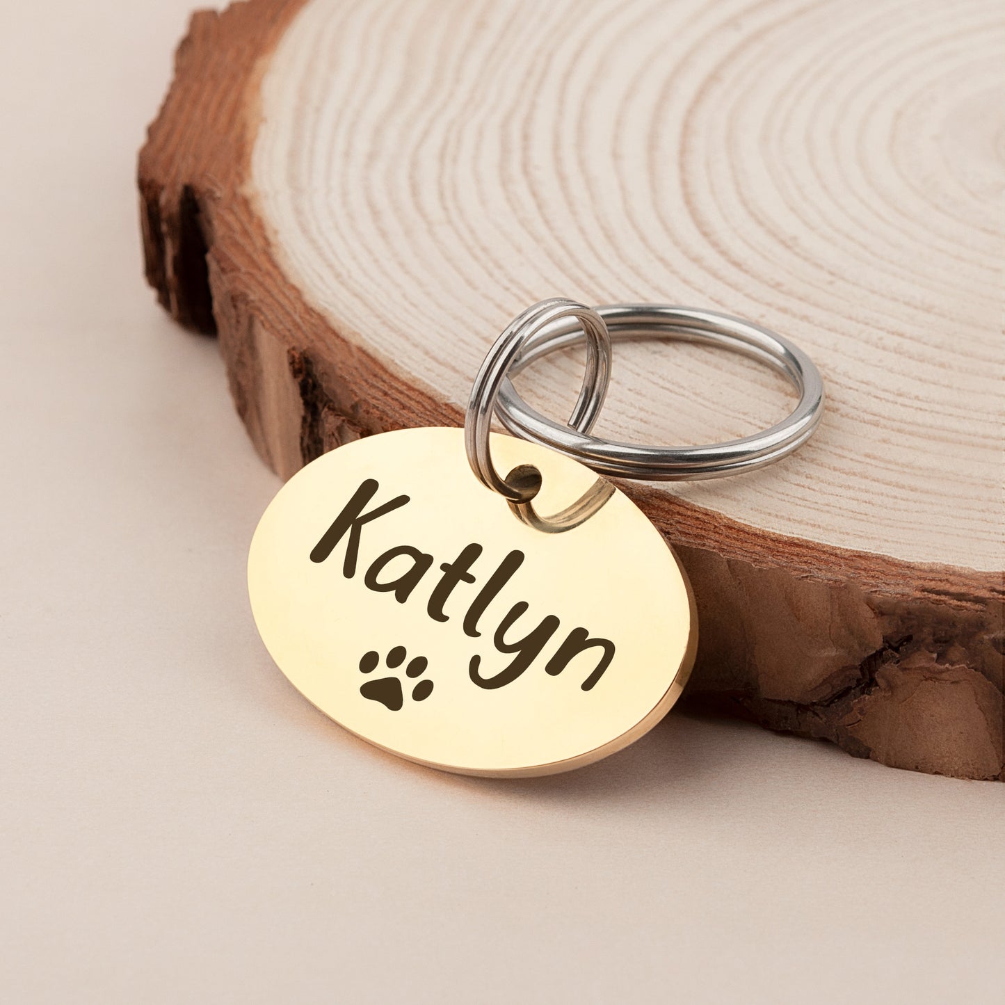 Custom Horizontal Oval Shaped Pet ID Dog Tag