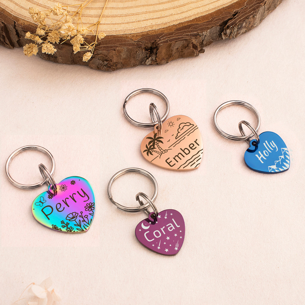 Personalized Heart Stainless Steel Pet ID Tag