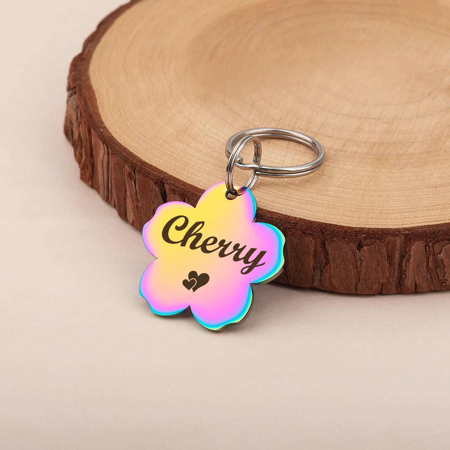 Custom Cherry Blossom Pet ID Dog Tag