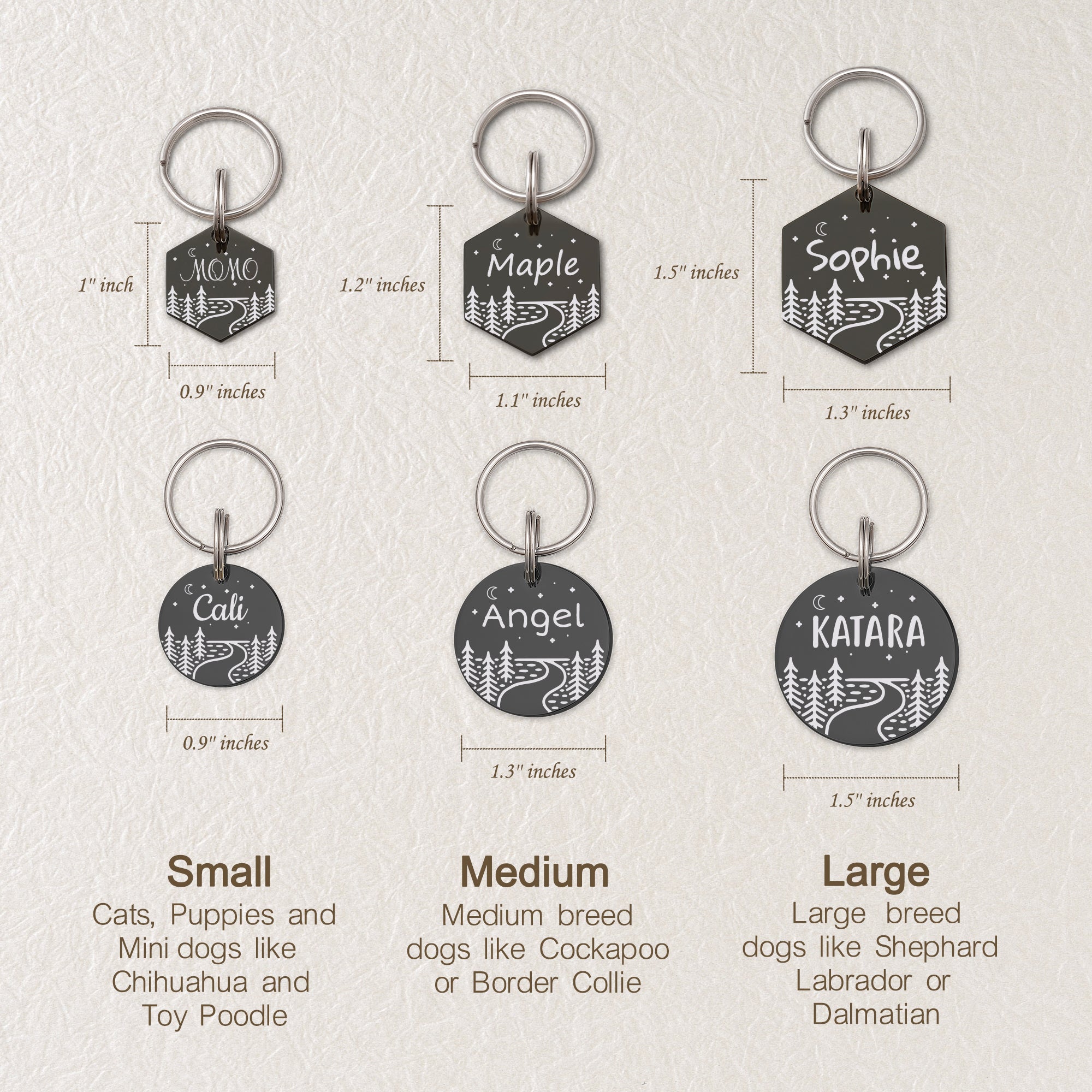 Horizon Line Road Hexagon Shaped Pet ID Tag