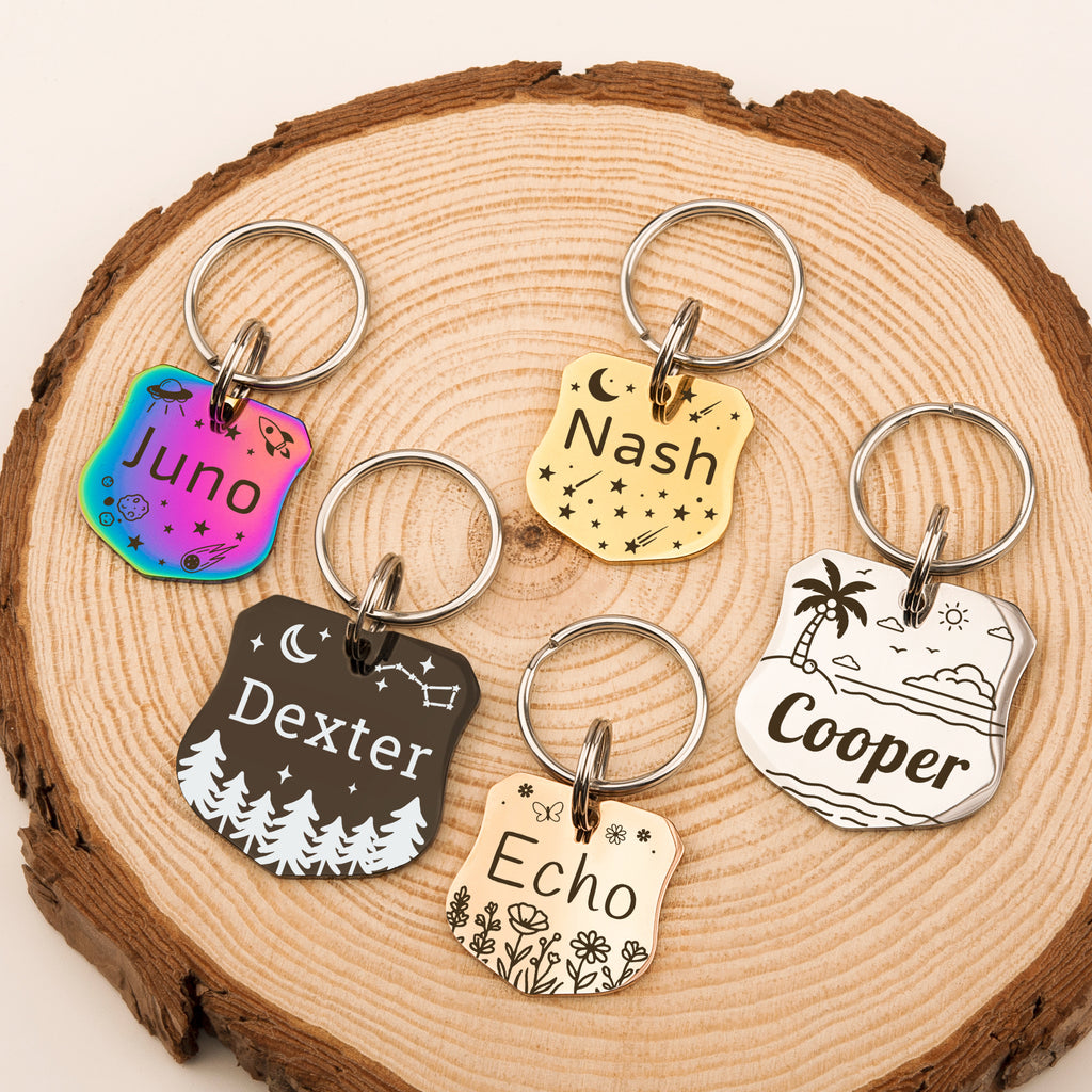 Personalized Shield Stainless Steel Pet ID Tag