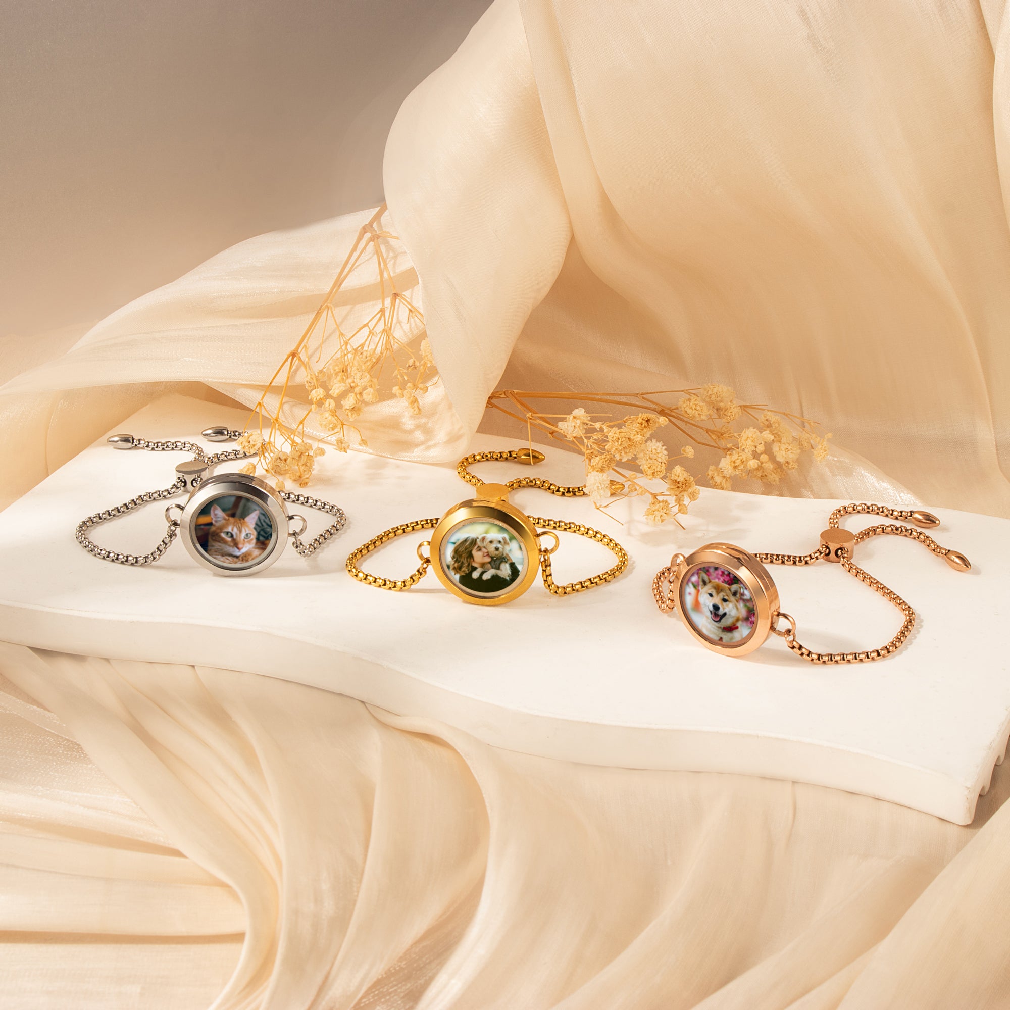 Photo Locket Pet Memorial Bracelet