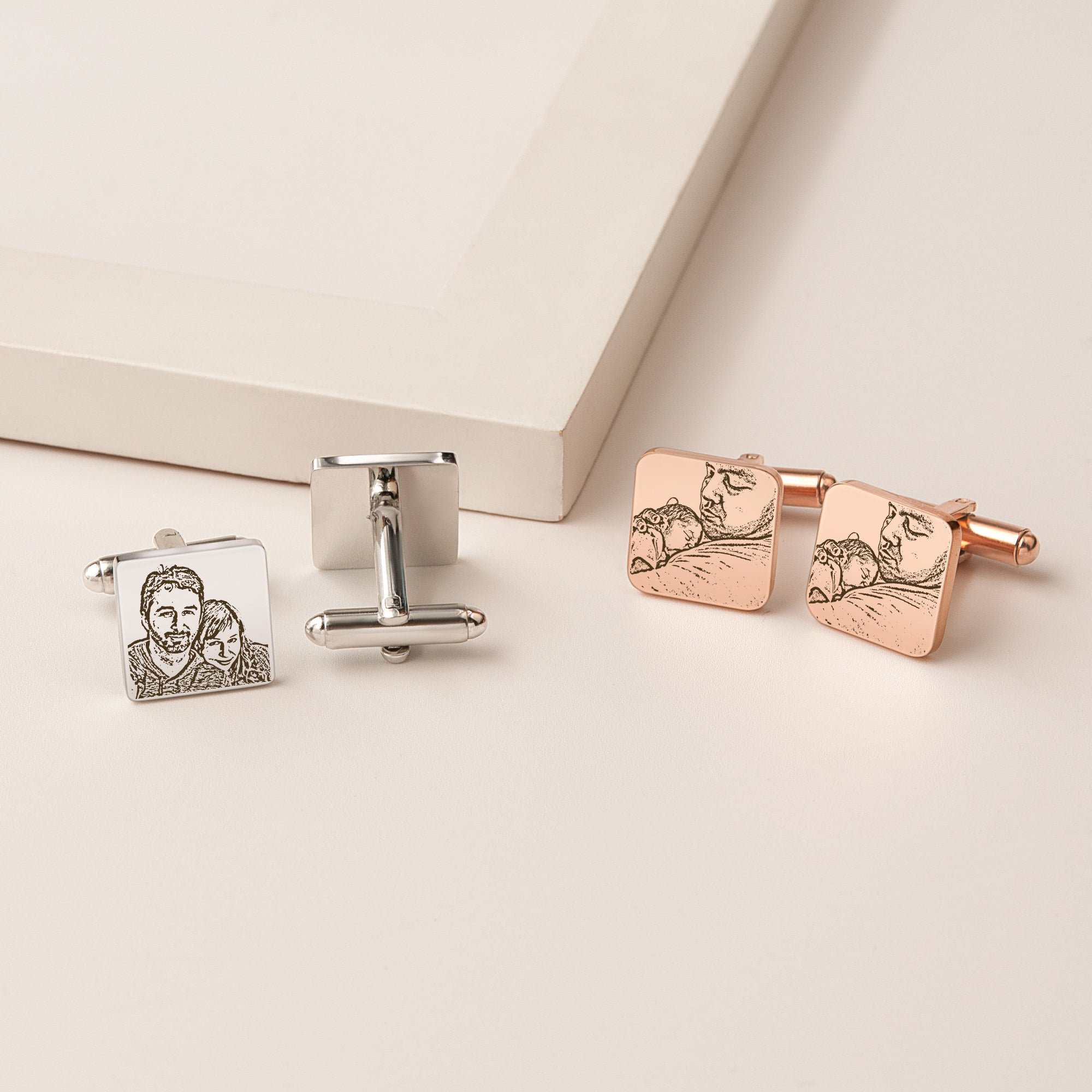 Portrait Square Cuff Links