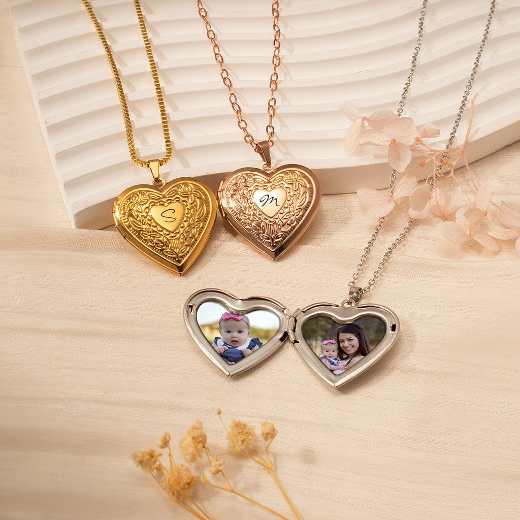 Raise Heart Photo Heart Locket Necklace
