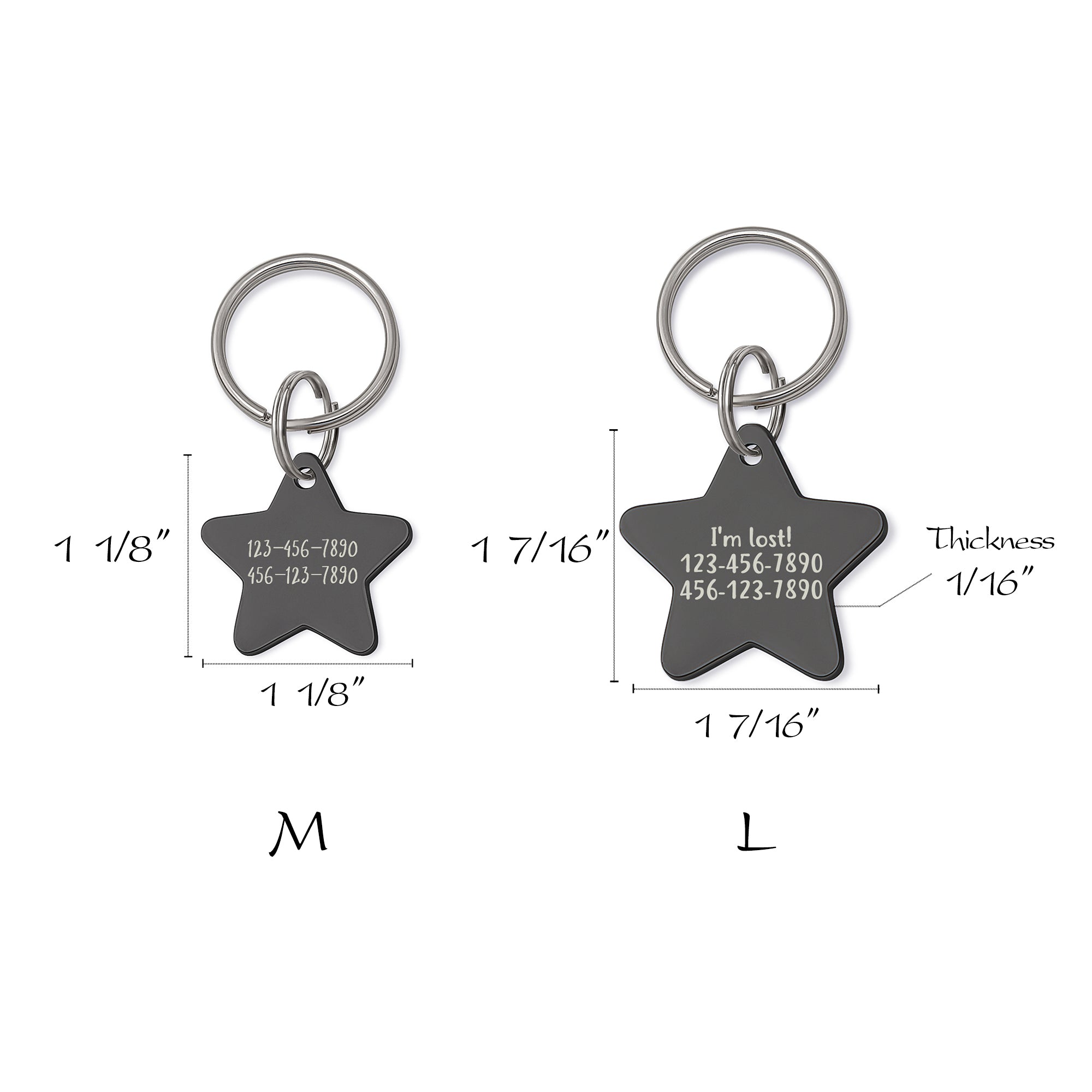 Personalized Desert Starry Sky Star Shaped Pet ID Dog Tag for Cat or Dog