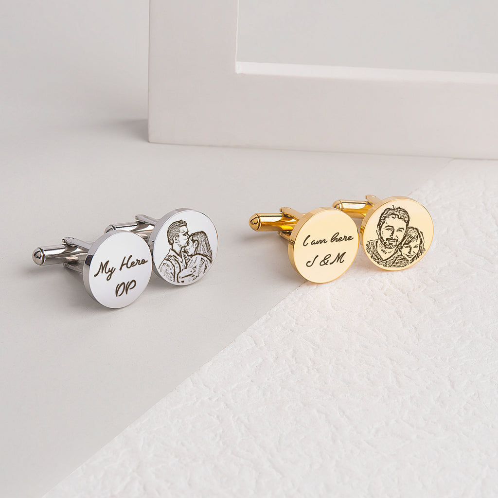 Round Photo Cuff Links